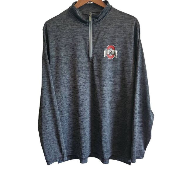 Ohio State Buckeyes Pullover Mens Medium Gray1/4 Zip Long Sleeve Dri Fit - Picture 1 of 4